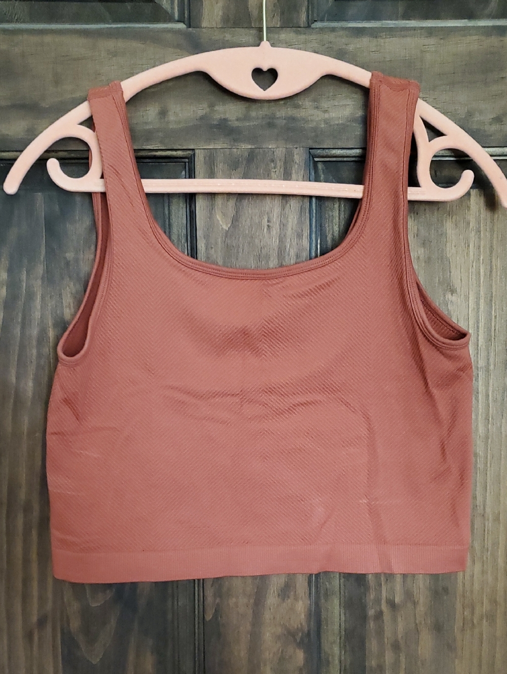 Maurices Ribbed Scoop Tank in Rust Orange